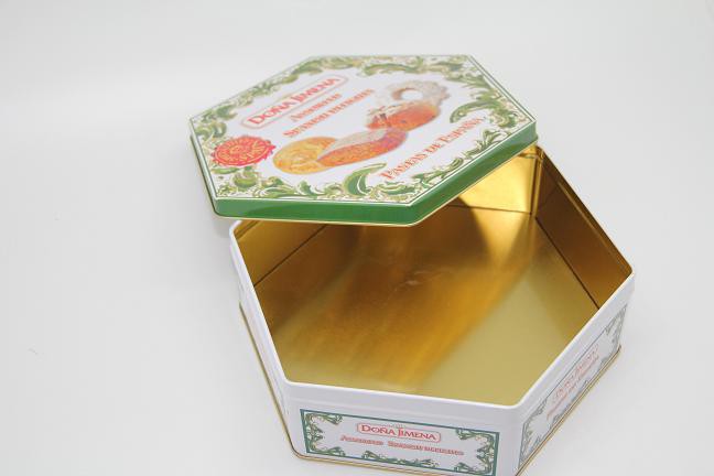 Hexagon Biscuit Tin Box For Cracker